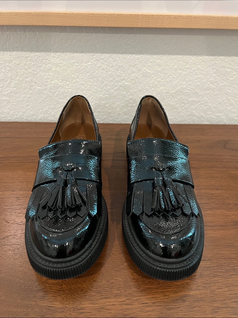Women’s Black Tassel Kiltie Loafers